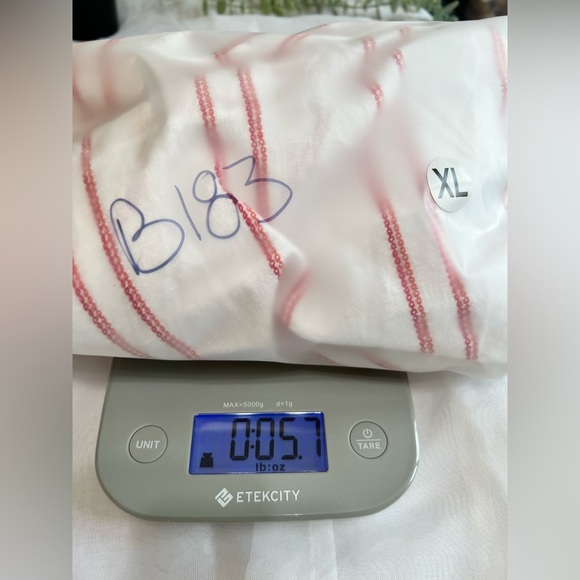 Tommy Bahama Linen Jacket Womens XL Marcella Stripe Bell Sleeve Pink - Picture 10 of 10